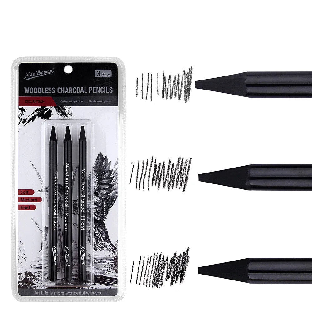 Set of wood-free graphite sketching pencils in grades HB, 2B, 4B, 6B, 8B, and EE.