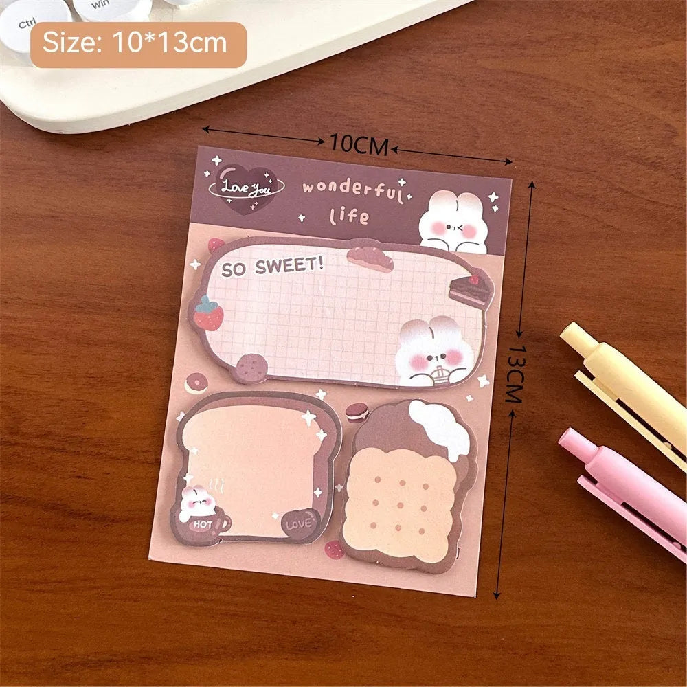 Cartoon sticky notes pad 60 sheets 10x13cm with four cover colour options