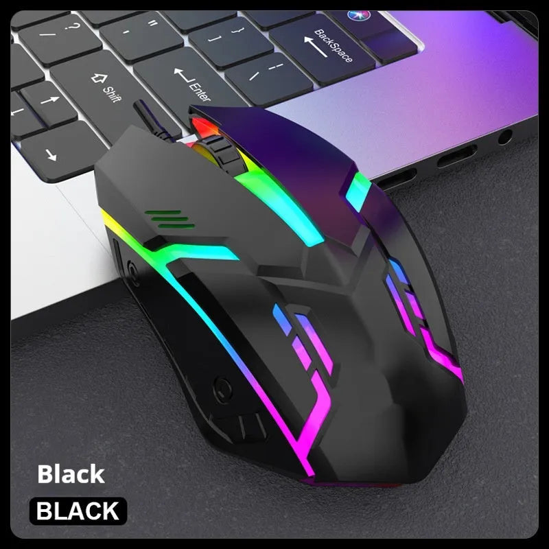 E-sports weighted wired USB mouse with photoelectric sensor, large design, black and white options
