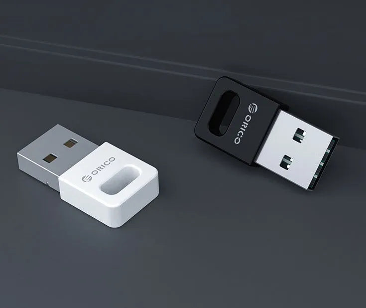 BTA-409 USB Bluetooth adapter in black and white with CSR 8510 chip for wireless connectivity