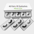 3D false eyelashes with imitation mink and plastic cotton thread stem, elongated eye tail, M series silver