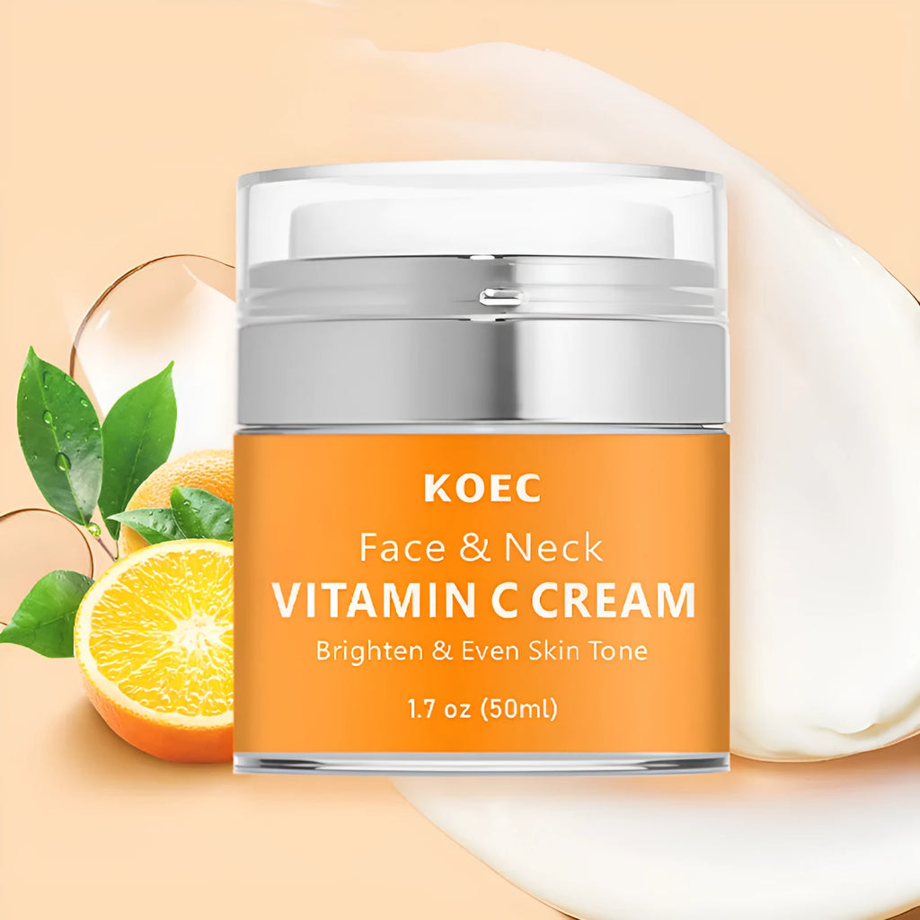 Jar of KOECHA Retinol Neck Cream, 50g net content, with English labelling
