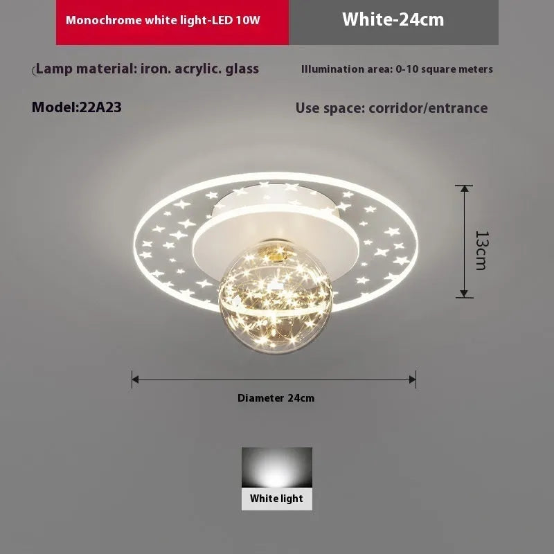Modern ceiling lamp with three-colour LED lighting for corridors and hallways
