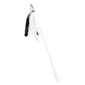 Telescopic cat fishing rod toy extended with goose feather teasers and self-hi bell