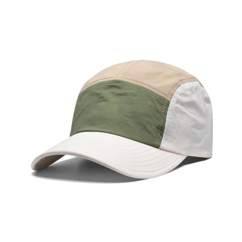Men's quick-drying curved brim baseball cap in khaki, free size cotton polyester