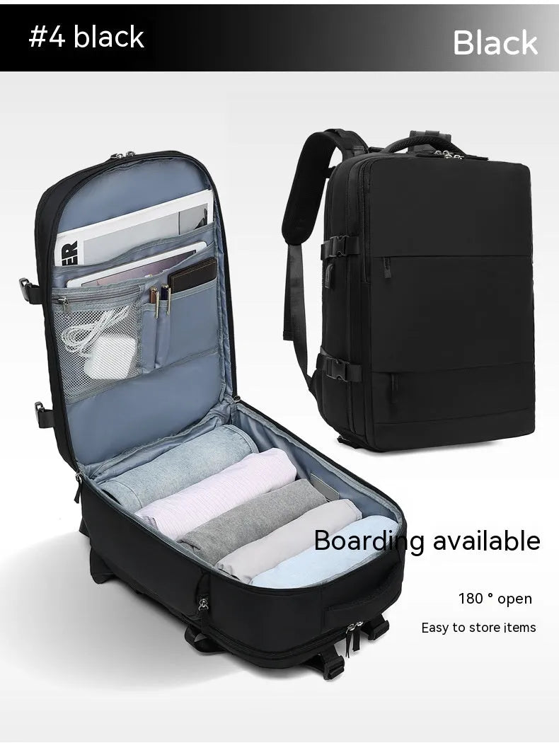 Large waterproof mummy backpack in nylon material shown in a choice of colours including black, mint green, and pink.