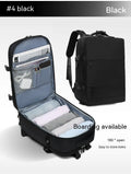 Large waterproof mummy backpack in nylon material shown in a choice of colours including black, mint green, and pink.