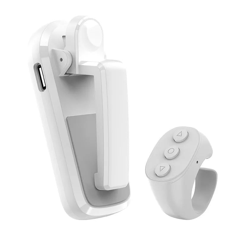 Smart wireless page turner remote control with clicker units in black, white, and pink colour options.