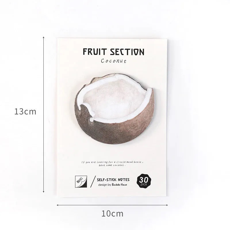 Fruit series notepaper pad with 30 sheets of thick special paper in avocado colour option