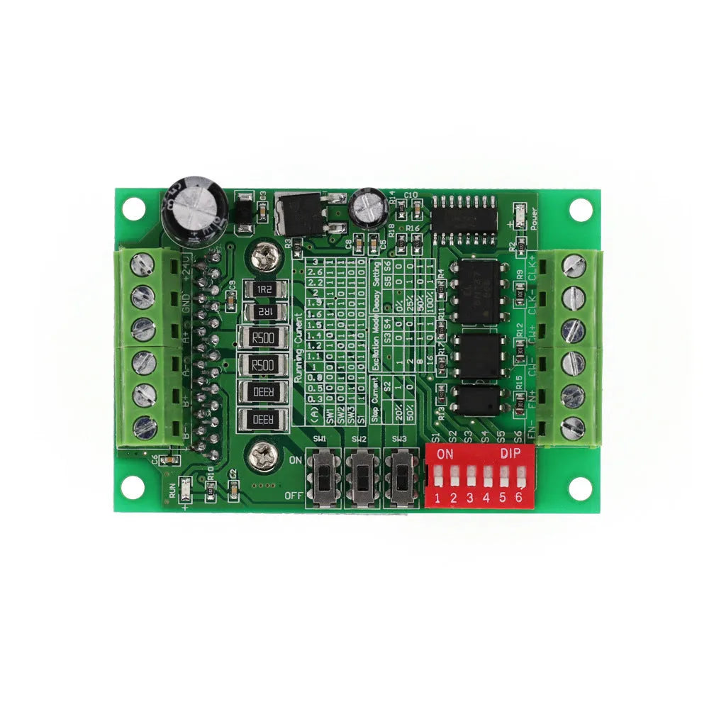 TB6560 stepper motor driver module on a blue PCB with aluminium heatsink