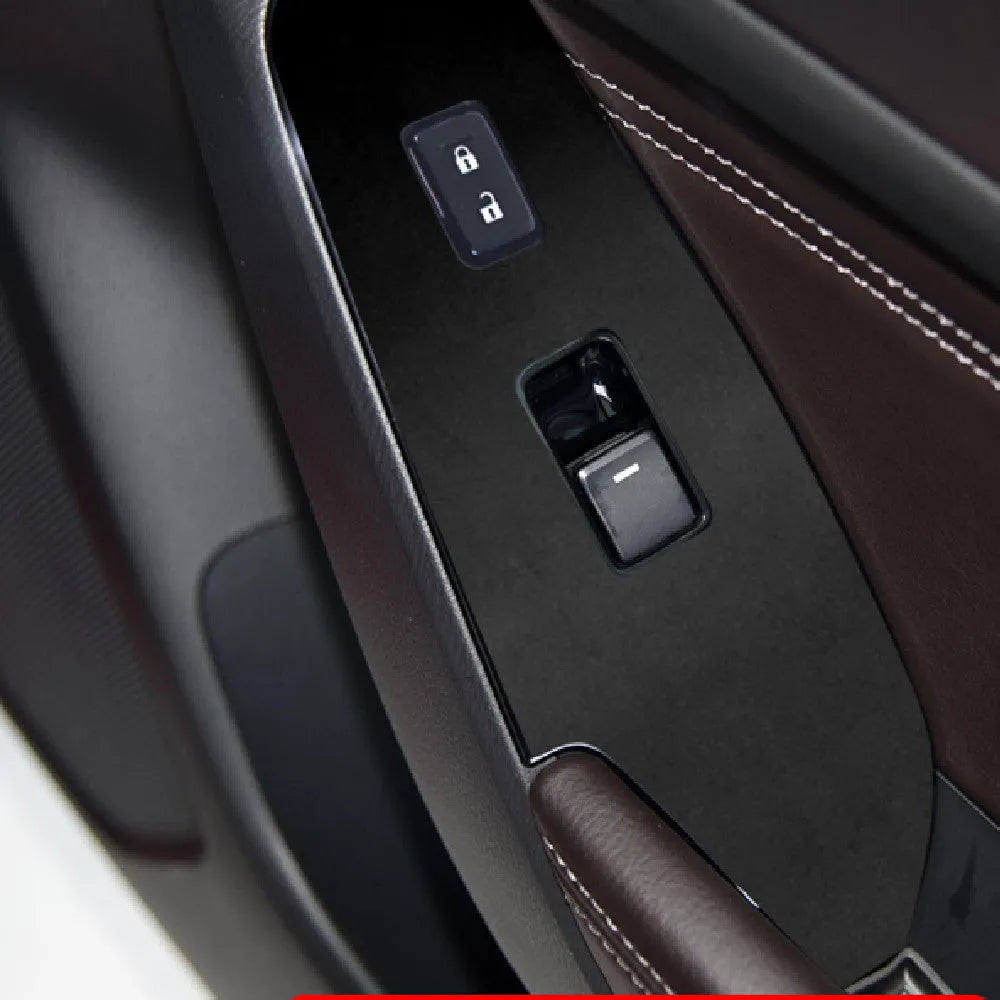 Set of four TPU protective films for 14-19 car door control panels in various finishes.