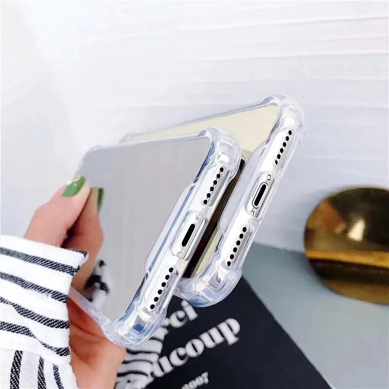 Mirror finish TPU protective case for iPhone in various colours.