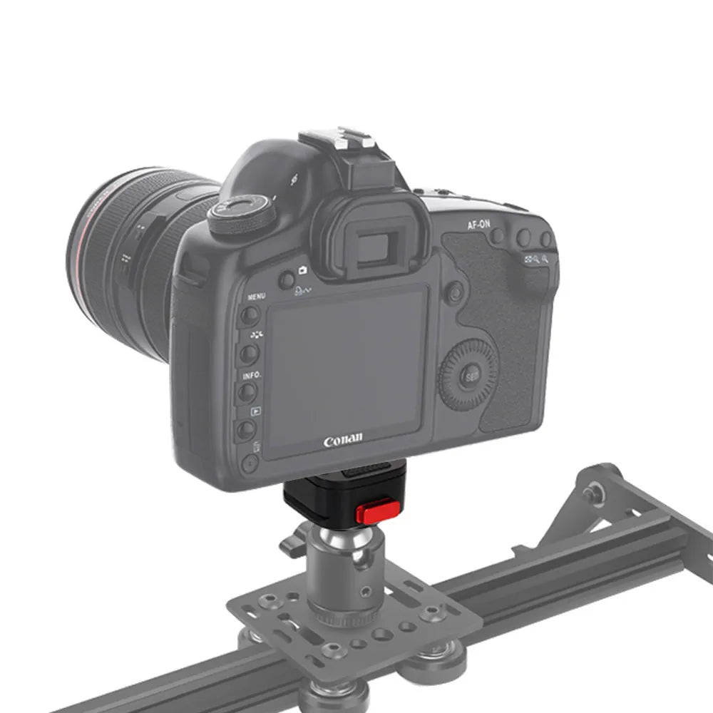Square mini quick release plate, aluminium alloy camera stabilizer base, 19 x 23 x 38mm, for SLR tripod head and ball head mounting