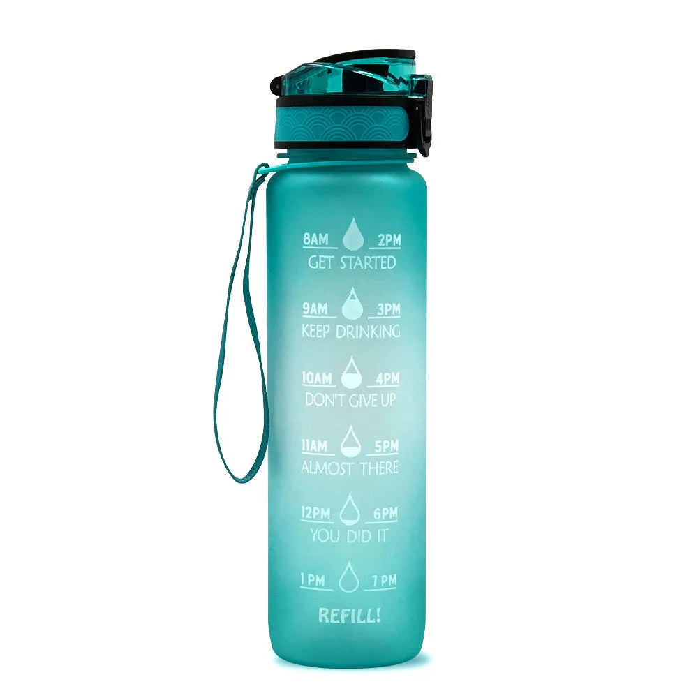 Frosted gradient sports bottle with TRITAN material in blue-red colour option
