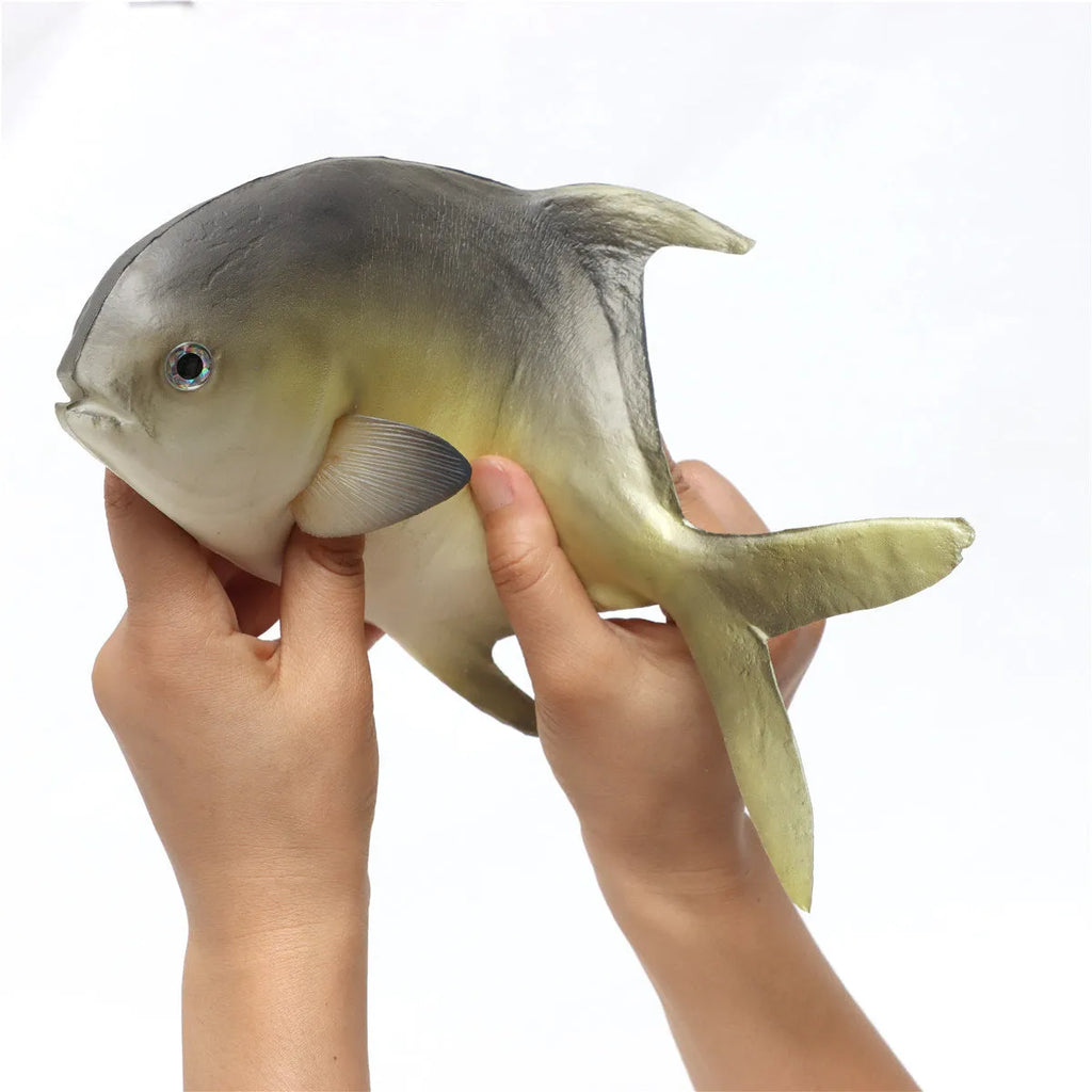 PU simulated fish ornament set showing yellow-fin tuna, small tuna, and yellow croaker marine models