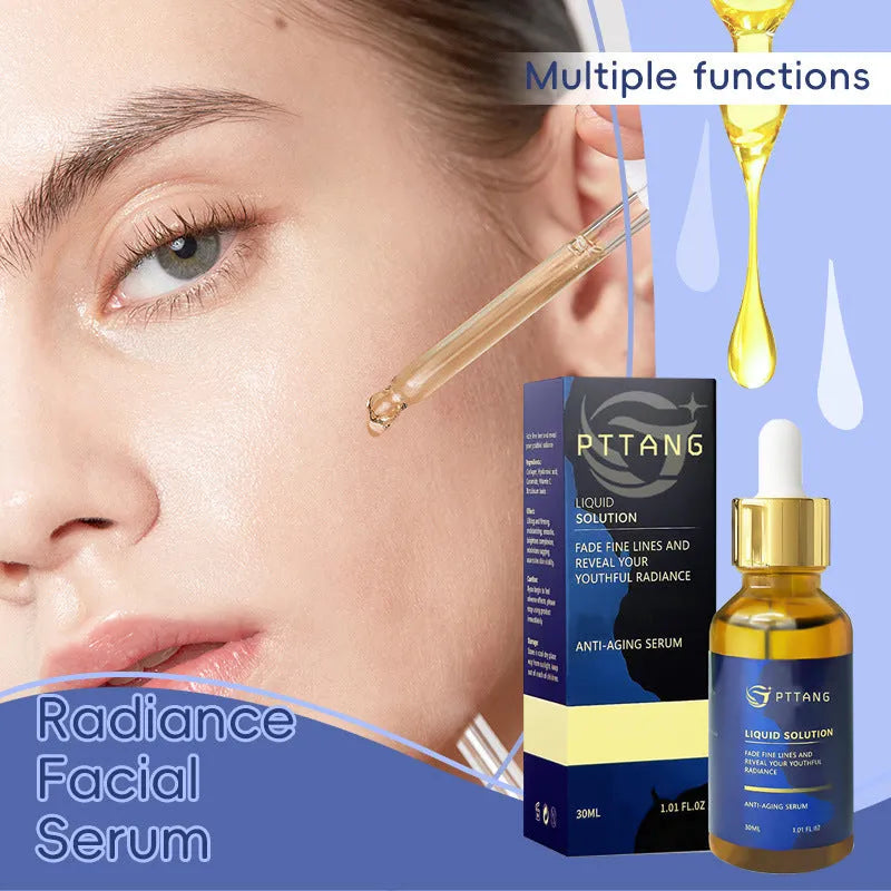 Facial moisturising liquid in clear plastic bottle with 10.1 cm height dimensions