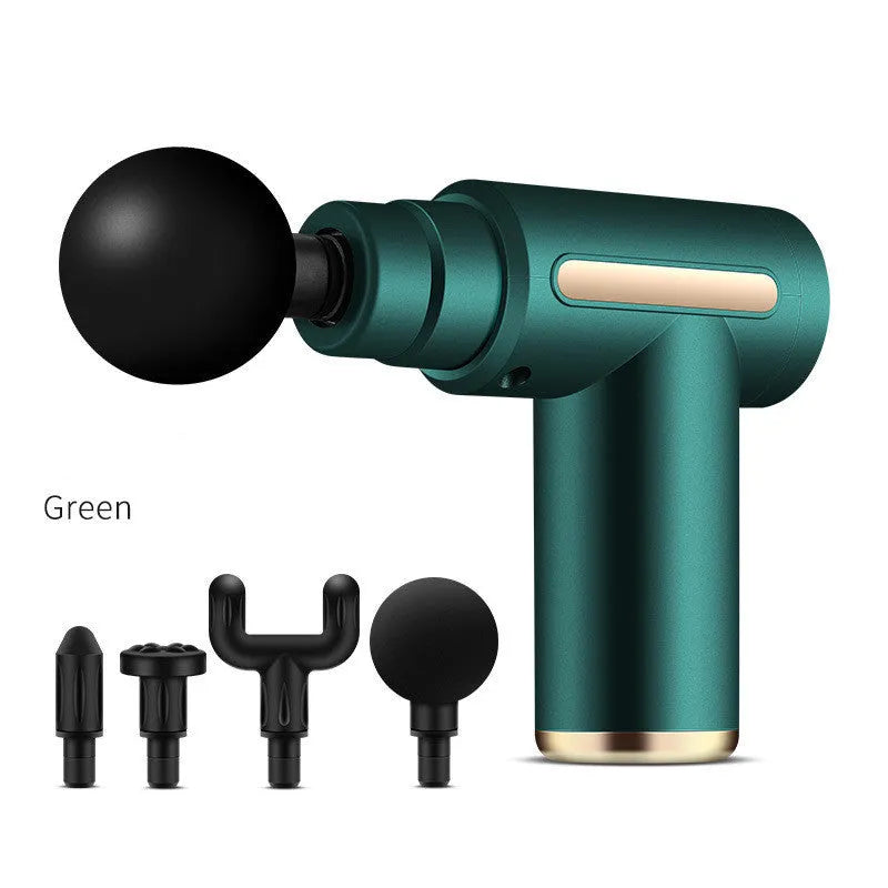 Electric muscle massage gun with 4 heads and LCD display in 720 black colour