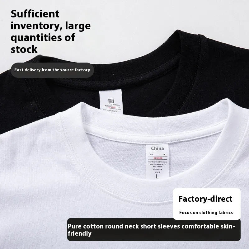 Men's solid black loose fit round neck cotton t-shirt laid flat