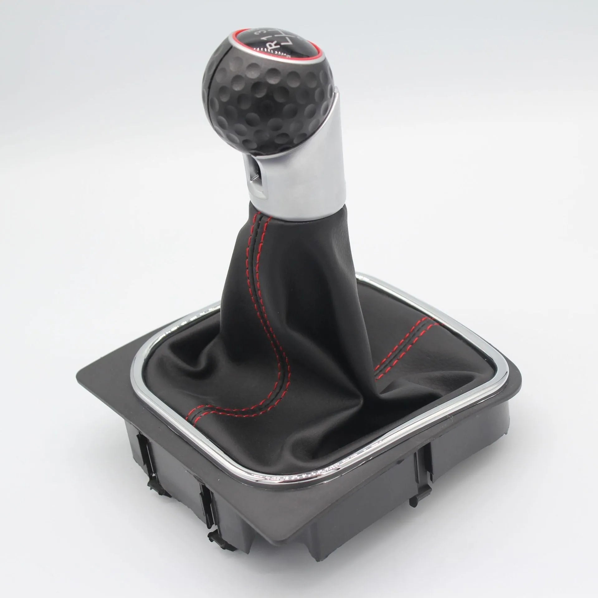 Black manual gear lever handball shift head replacement for Volkswagen Golf 5 6 7 with dust boot.