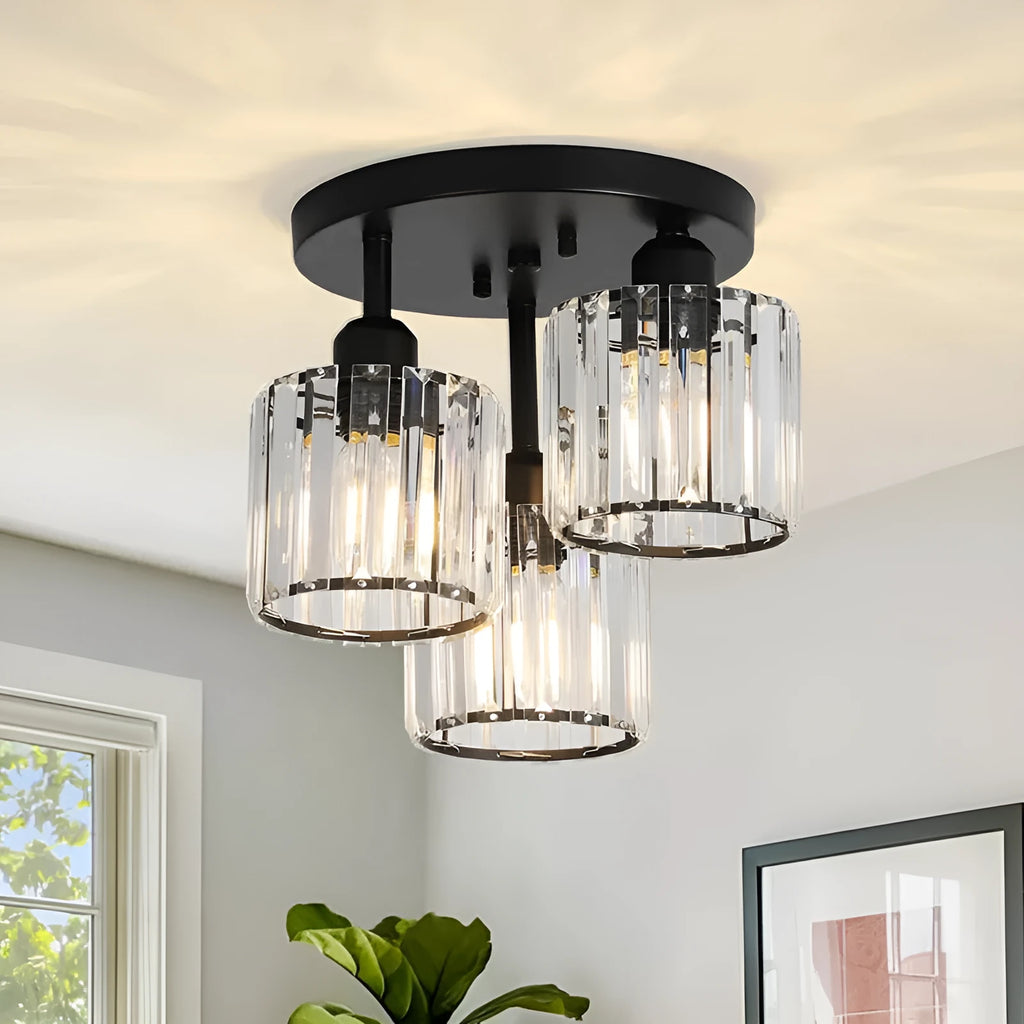 Crystal ceiling light in black, chrome or gold for corridor or entrance, E27 or E26, 220V