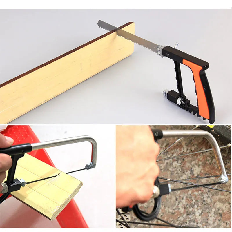 Seven-in-one alloy steel hand saw set with compact storage, blades for wood plastic and metal cutting