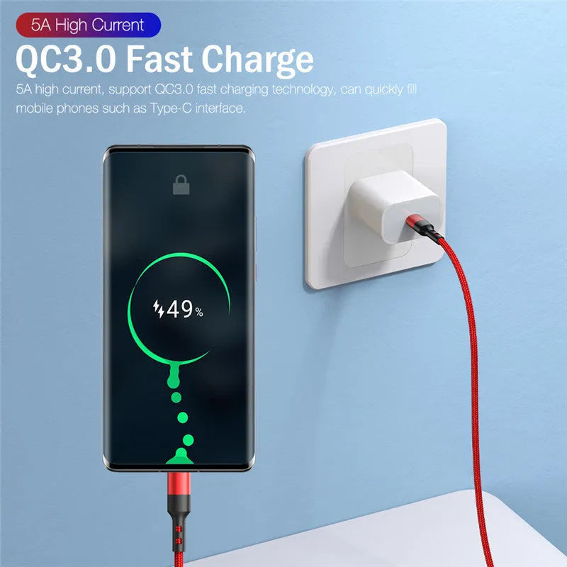 100W USB-C to USB-C PD fast charging cable in black with aluminium alloy connector shell