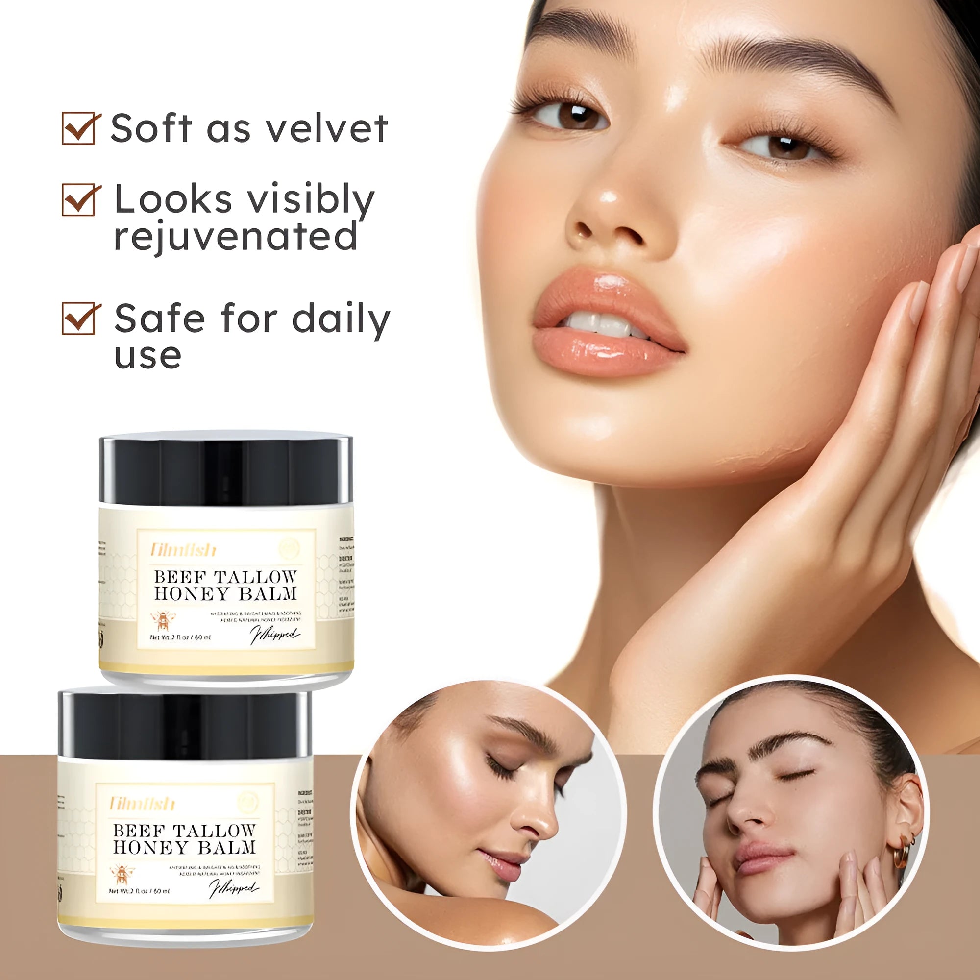 Honey moisturiser body cream with 60ml net content in standard packaging