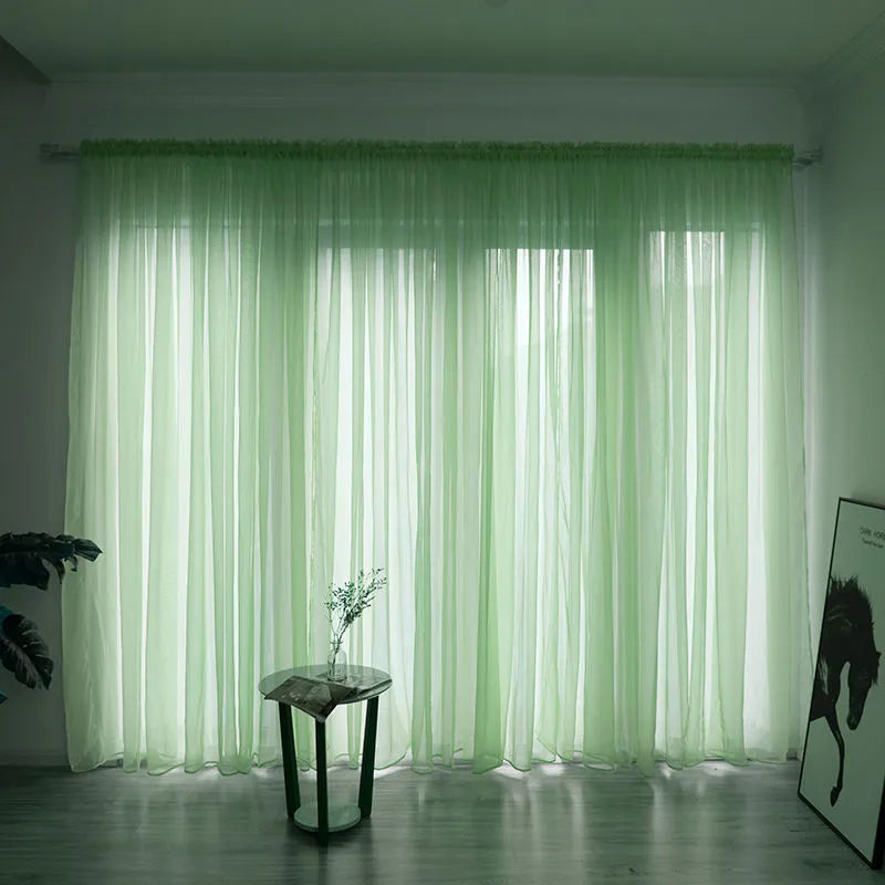 Cotton gauze curtain for balcony with 2.7m drop in solid colour option