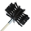 Flexible chimney and dryer vent cleaning brush set with bendable rods and nylon brush head.