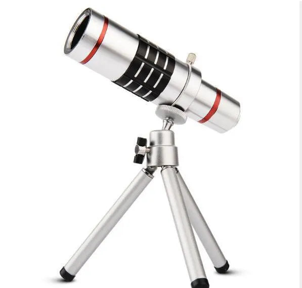 White 18x zoom optical telescope lens with 31mm lens diameter and 18-degree viewing angle