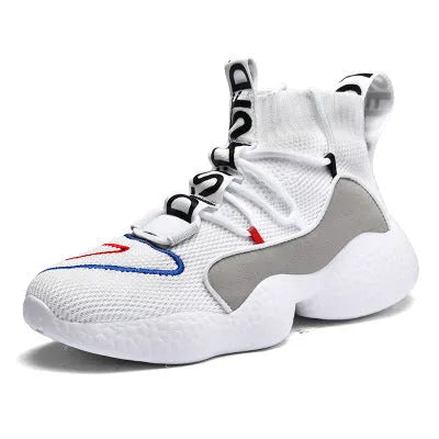 SPLASH Mens Hi-Top Winter Sneakers in Black, breathable air mesh upper with plush and faux fur lining
