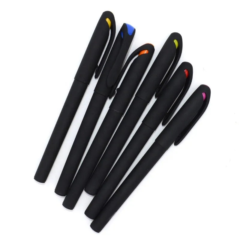 Plastic gel pen with black ink refill measuring 14cm length in random colour barrel selection