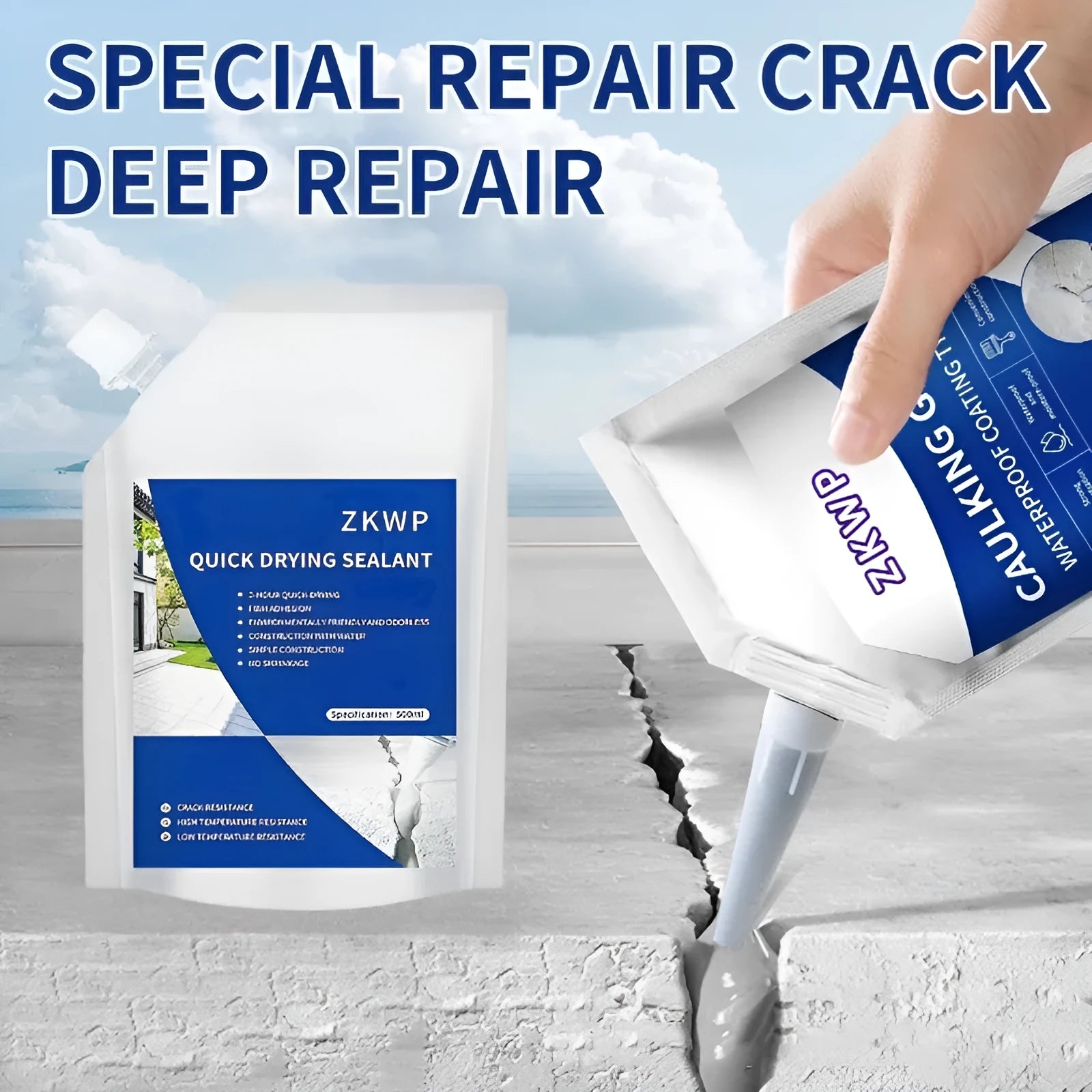 Acrylic flaky leak-proof sealant 500g pack with free delivery tool for roof and tile repairs