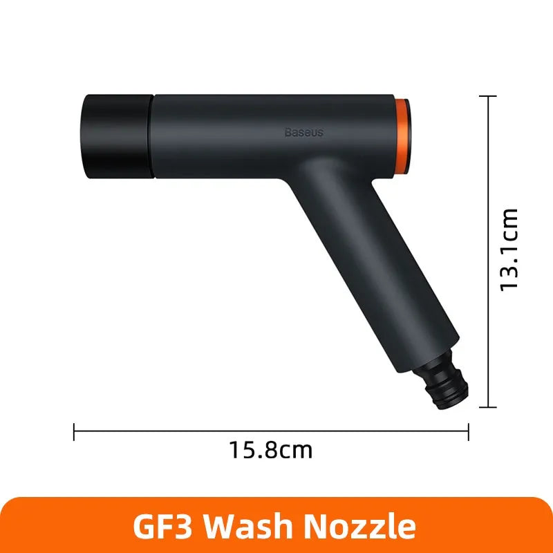 ABS car washing gun 158.3 x 130.5 x 35mm with telescopic TPE polyester water pipe and universal joint