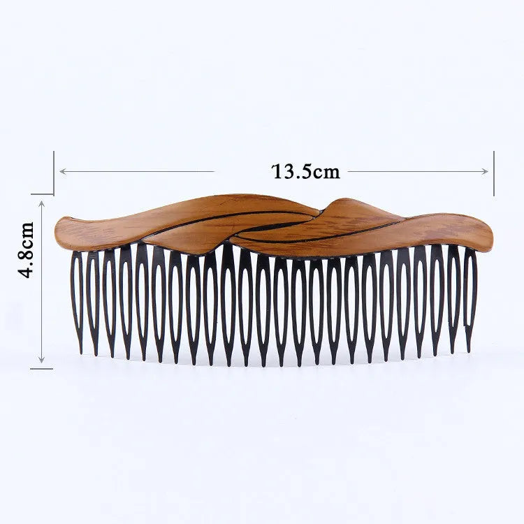 Fashion retro plastic resin hair comb in Korean style for women, available in multiple colours