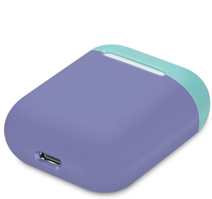 Split-design silicone protective cover for Apple AirPods charging case in a selected solid colour.