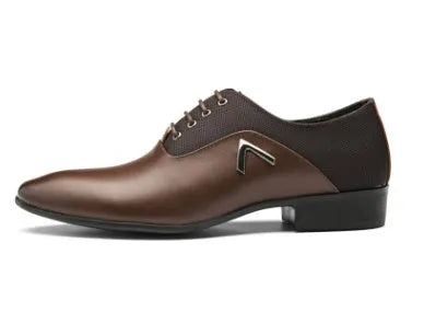Men's Oxford shoes in artificial PU leather with rubber soles in black, brown, and yellow colours