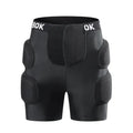 Black adult roller skating hip protection shorts with integrated NBR foam armour panels.