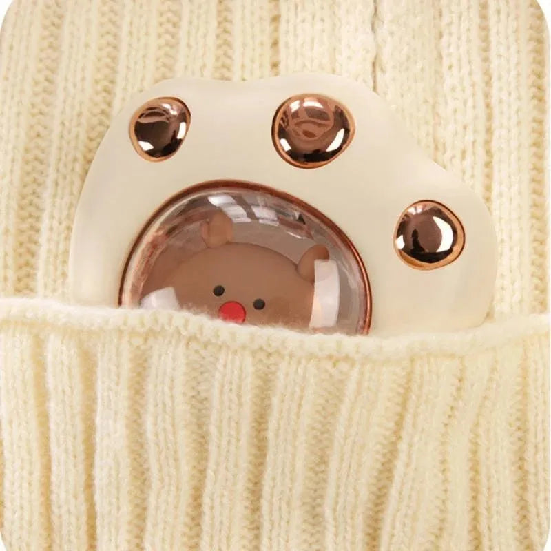 Mini USB rechargeable cat paw electric hand warmer in pink with two temperature settings