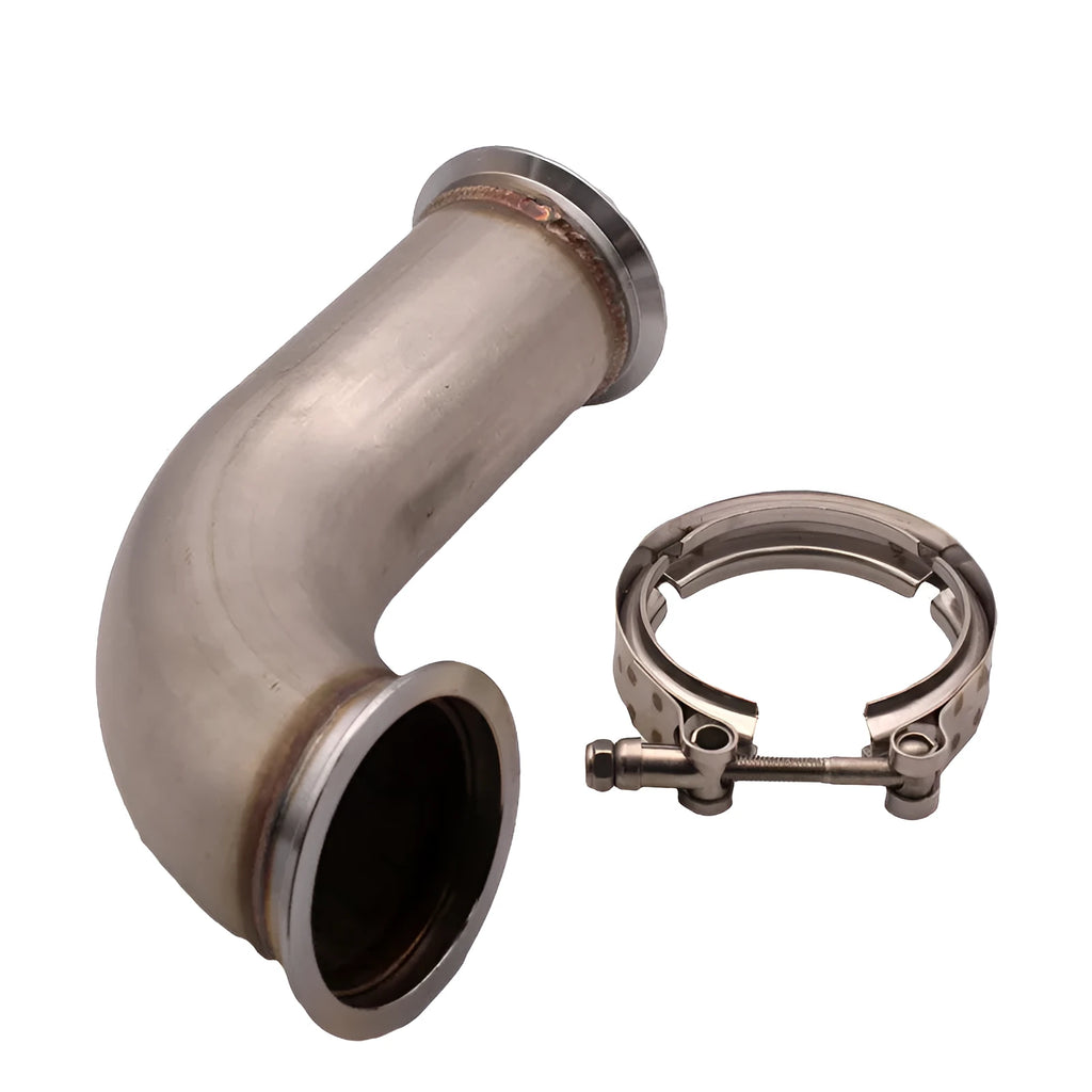 Stainless steel V-clamp plumbing fitting for downpipe connections