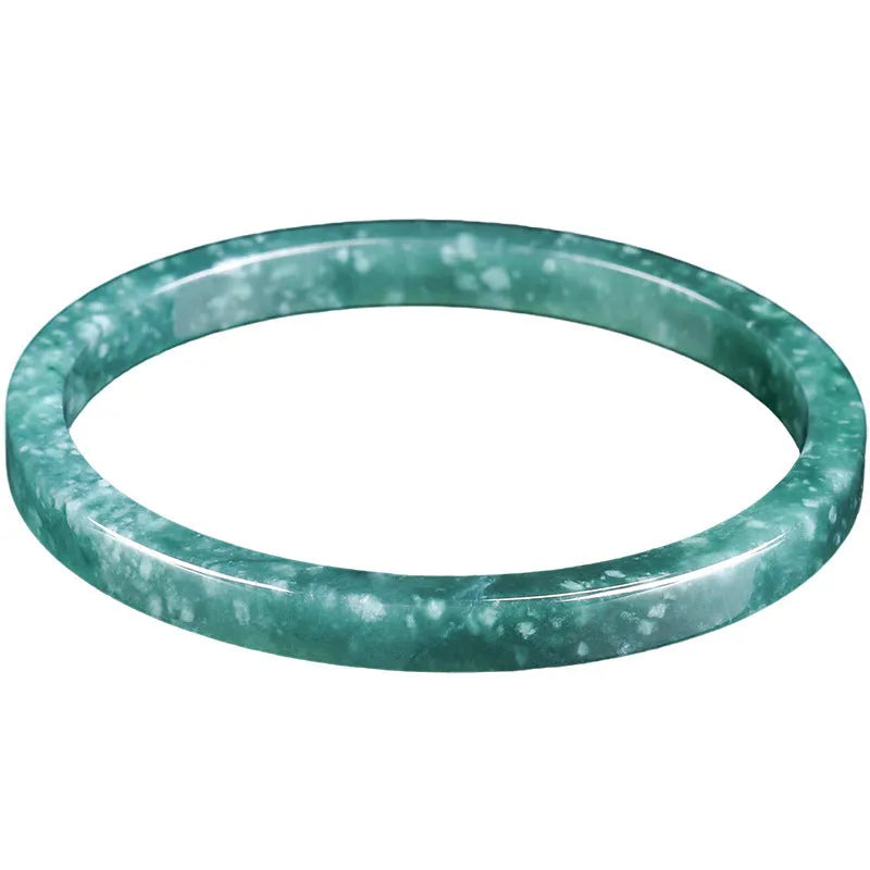 Natural cargo jade blue-green square bracelet SZ09 with certificate and gift box, ring sizes 52-65