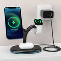 Black ABS magnetic wireless charger, 500 mA current, 15 V output, one charger included
