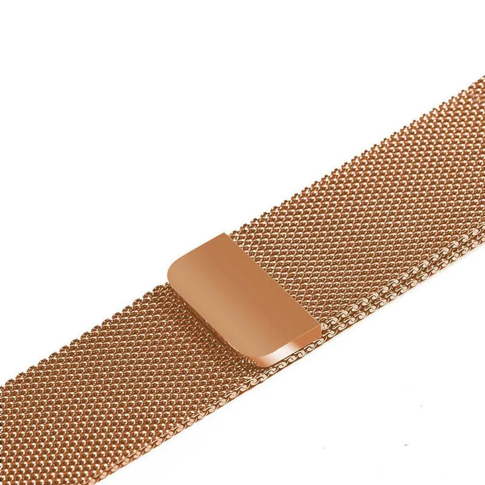 Stainless steel watch strap shown in silver finish, suitable for watches with 38mm to 44mm cases.