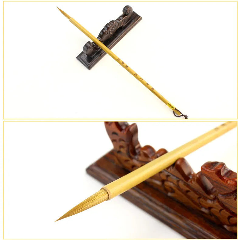 Langhao hook line art calligraphy brush with wolf hair nib in Size S on a white background.