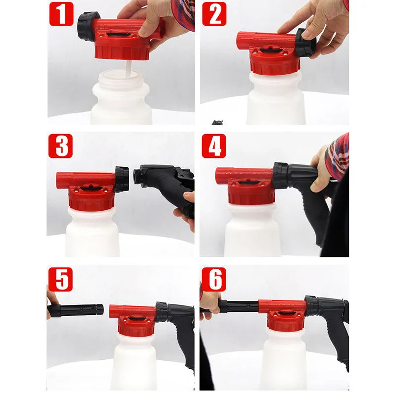 Green high pressure garden spray gun with manual pump for watering and pesticides