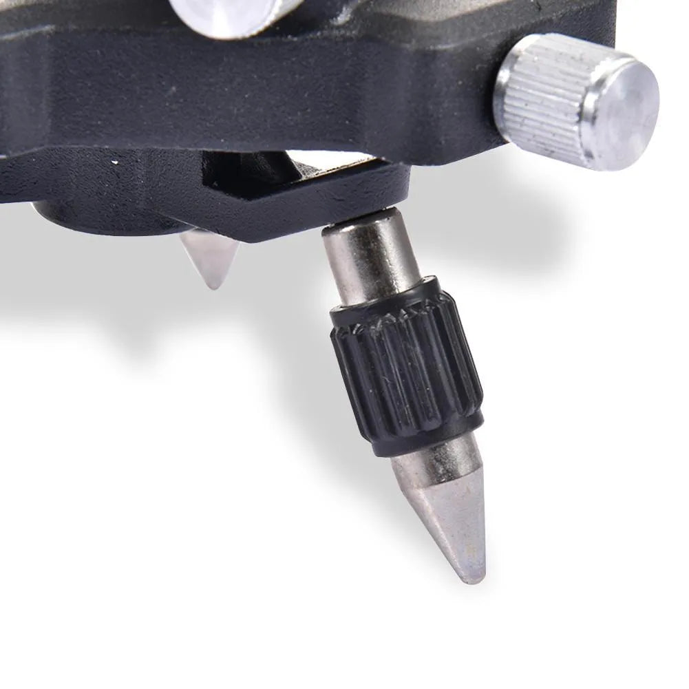 Black aluminium alloy spirit level base accessory with 360-degree rotation mechanism
