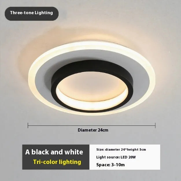 LED corridor aisle balcony light in aluminium and acrylic with black or white finish and 5-15m2 coverage