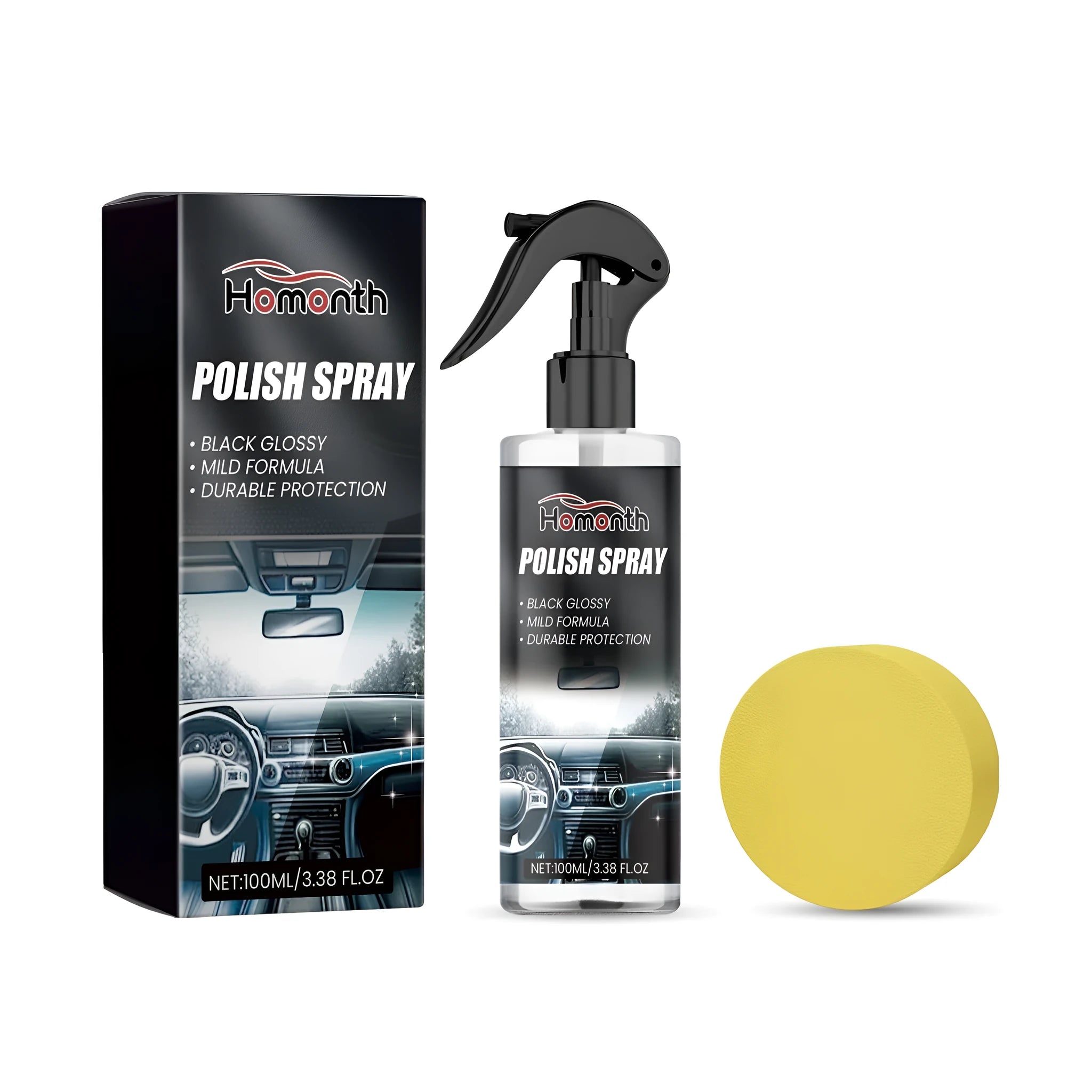 100ml car interior refurbishment cleaner bottle with sponge applicator for vehicle upholstery