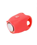 Electronic bicycle horn in six colour options showing plastic construction and handlebar mounting fitting