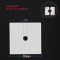 A white ABS plastic decorative ring sticker with 3M adhesive backing for covering wall holes.